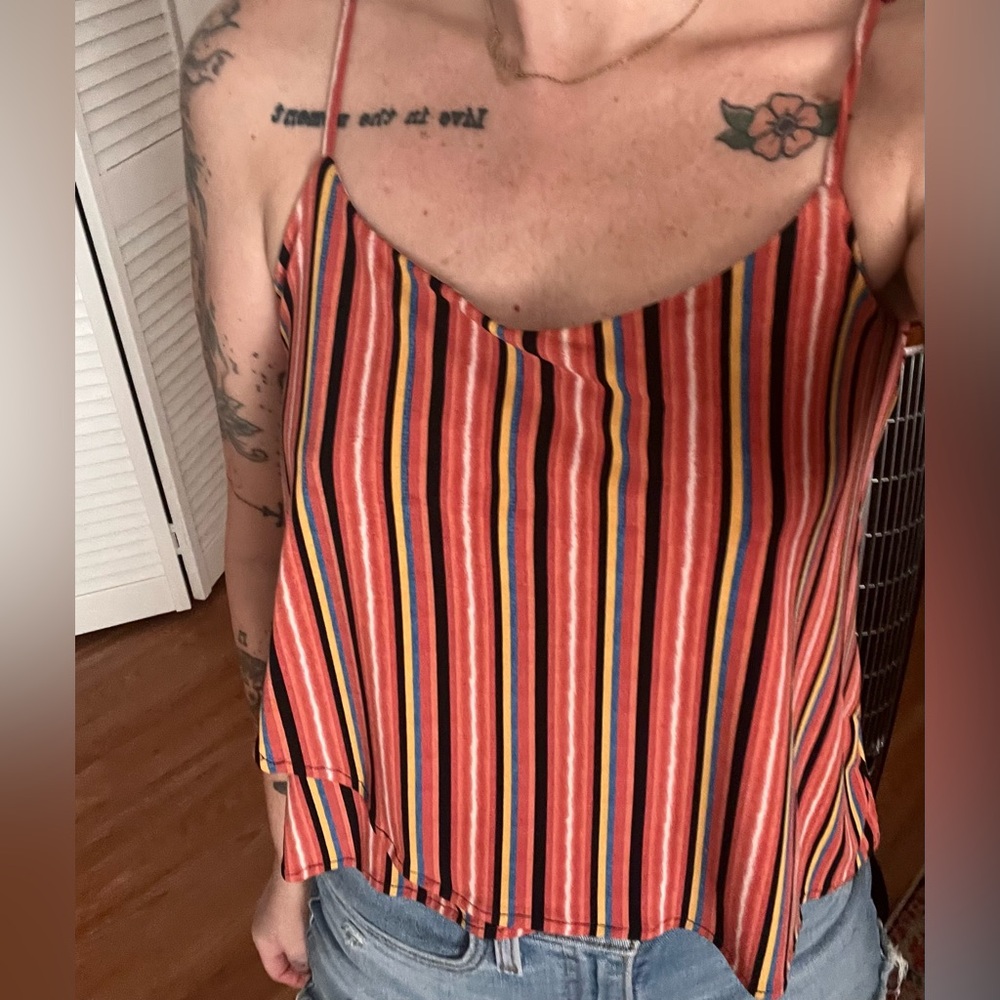 Striped Multicolor Spaghetti Strap Top